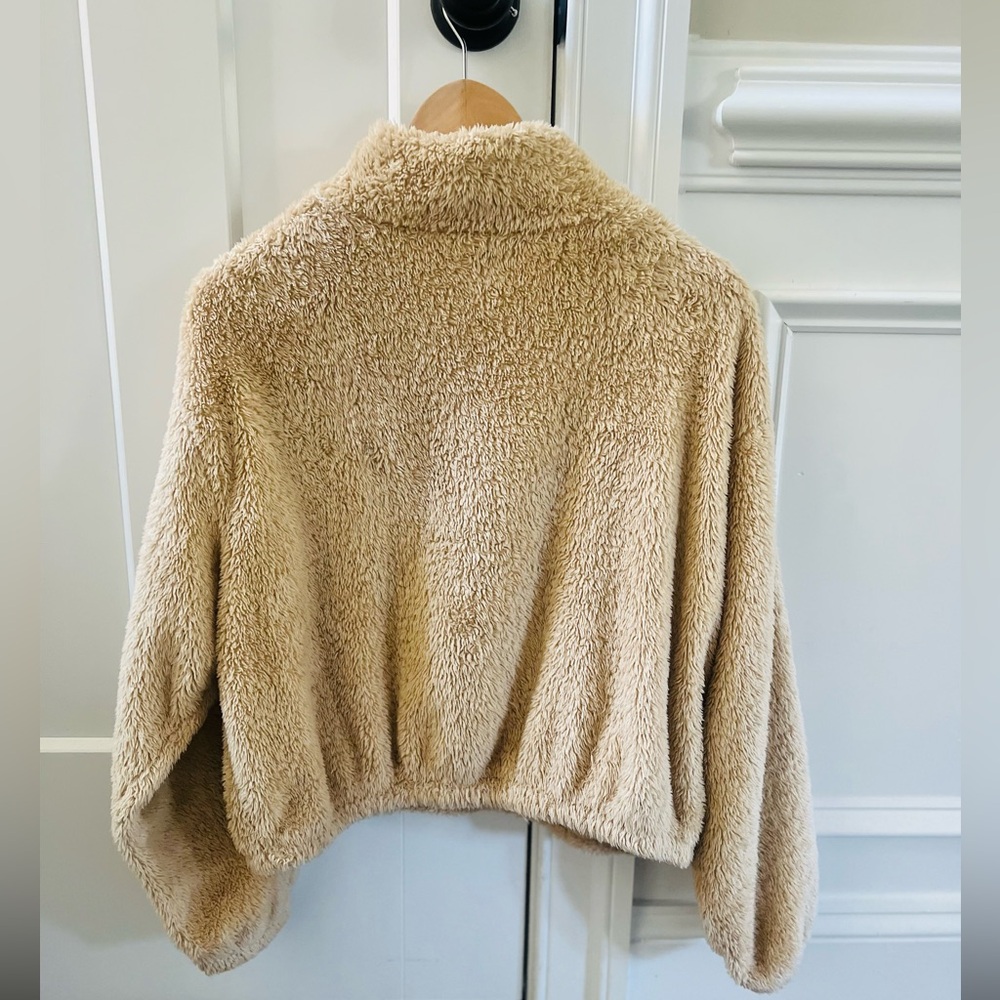 H&M Half Zip Teddy faux Fur Fleece Pullover Jacket size S - Picture 4 of 8